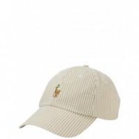 Polo RALPH LAUREN - Cls Sprt Cap-cap-hat - Coastal Beige Seersucker - 710957166005/COASTAL Beige Seersucker