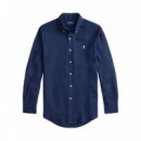 Polo RALPH LAUREN - Cubdppcs-long Sleeve-sport Shirt - Newport Navy W White Pp - 710966294504/NEWPORT Navy W White Pp