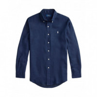 Polo RALPH LAUREN - Cubdppcs-long Sleeve-sport Shirt - Newport Navy W White Pp - 710966294504/NEWPORT Navy W White Pp