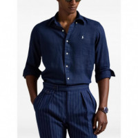 Polo RALPH LAUREN - Cubdppcs-long Sleeve-sport Shirt - Newport Navy W White Pp - 710966294504/NEWPORT Navy W White Pp