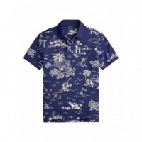 Polo RALPH LAUREN - Knit-polo - Hrbr Island Bearboathouse Nvy - 710B13971001/HRBR Island Bearboathouse Nvy