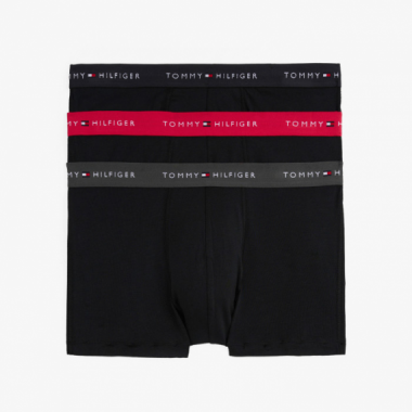 3PACK Boxer TOMMY HILFIGER Negros Cintura El&aacute;stica Colores