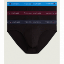 3PACK Slip TOMMY HILFIGER Negros Cintura Elástica Colores