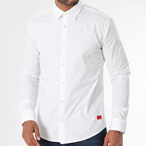 Camisa HUGO Ermo Manga Larga Blanca