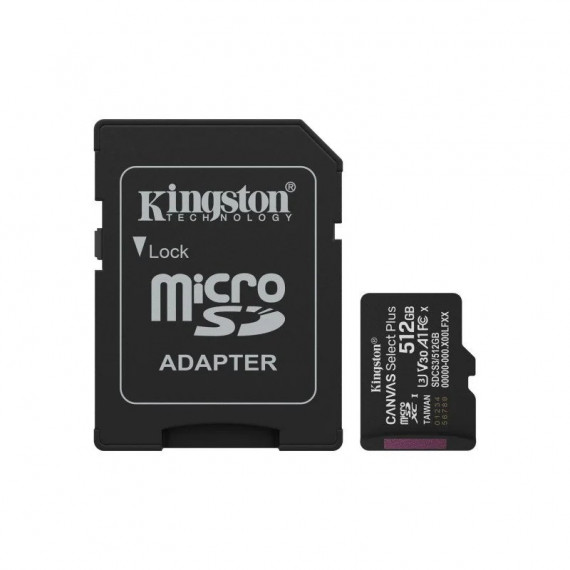 Memoria Micro Sd 512GB KINGSTON Canvas Select Plus Xc C10 150MB/S + Adaptador Sd