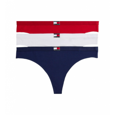 3PACK Tanga TOMMY JEANS Marino-blanco-rojo