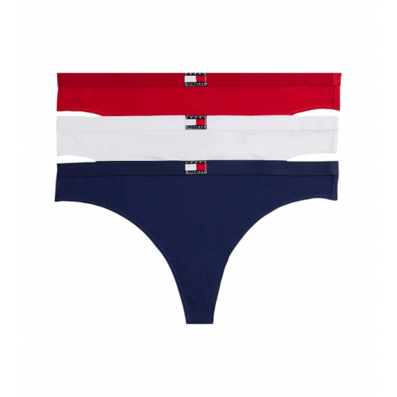 3PACK Tanga TOMMY JEANS Marino-blanco-rojo