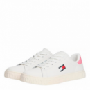 Sneaker TOMMY JEANS Logo Outsole Blanco-rosa