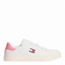 Sneaker TOMMY JEANS Logo Outsole Blanco-rosa