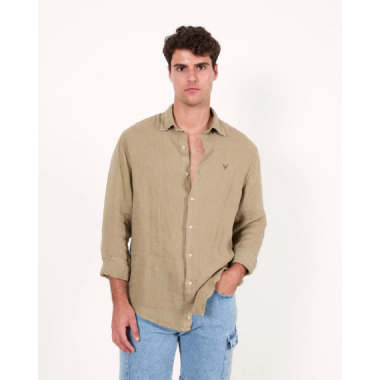 Camisa Bvmprs Brand  lino verde caza