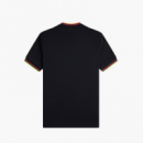 Camiseta Fred Perry negra ribete colores
