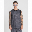 Camiseta Gianni Kavanagh sin mangas negra estampada