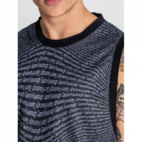 Camiseta Gianni Kavanagh sin mangas negra estampada