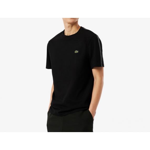Camiseta LACOSTE Negra Logotipo Lateral