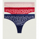 3PACK Tanga TOMMY HILFIGER Azul-rojo-rosa