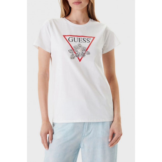 Camiseta GUESS Flower Blanca