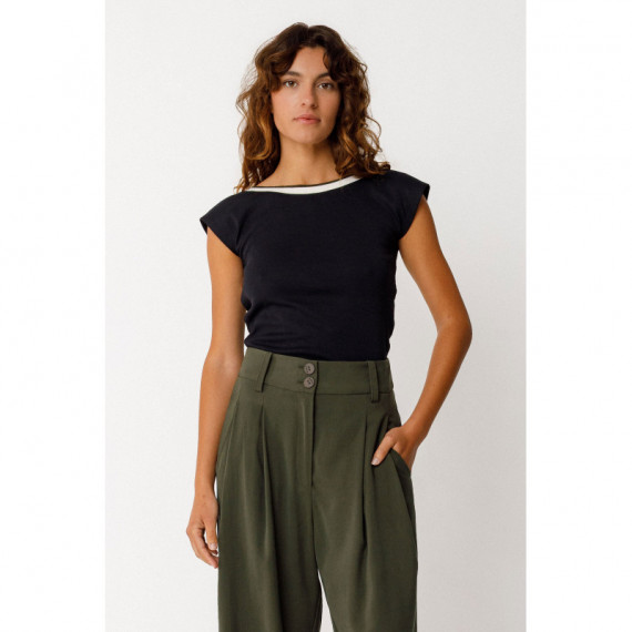 Camisetas Mujer Camiseta SKFK Aroa Negro