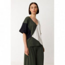 Camisetas Mujer Camiseta SKFK Eluska Verde Botella