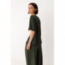 Camisetas Mujer Camiseta SKFK Eluska Verde Botella