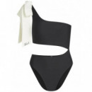KARL LAGERFELD - Karl Bow Cheeky Swimsuit - 999 - B2W46029/999