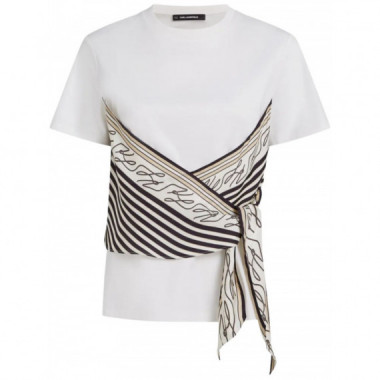 KARL LAGERFELD - Scarf Print Detail T-shirt - B09 - B2W17011/B09