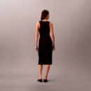 Vestido MIDI de Tirantes de Canalé con Monograma  CALVIN KLEIN