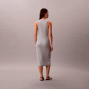 Vestido MIDI de Tirantes de Canalé con Monograma  CALVIN KLEIN