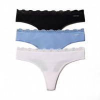Pack de 3 Tangas - Micro Stretch With Lace  CALVIN KLEIN