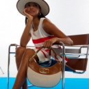 Bolso Hobo Efecto Piel Y Canvas Bicolor