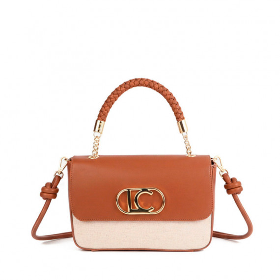 Bandolera con Solapa Efecto Piel Bicolor  LOLA CASADEMUNT