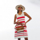 Bandolera con Solapa Efecto Piel Bicolor  LOLA CASADEMUNT