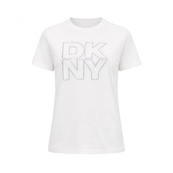 Camiseta Outline Rhinestone Logo  DKNY