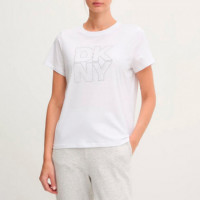Camiseta Outline Rhinestone Logo  DKNY