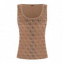 Top sin Mangas de Punto Acanalado  GUESS