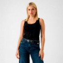 Top sin Mangas de Punto Acanalado  GUESS