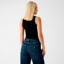 Top sin Mangas de Punto Acanalado  GUESS