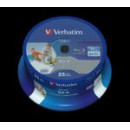 VERBATIM Bd-r Sl Datalife, 25GB, 6X, 25 Pack Spindle, Wide Inkjet Printable