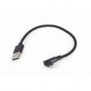 GEMBIRD Cable USB a Lightning 0.2M Acodado Negro