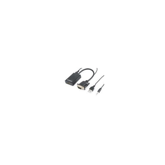 GEMBIRD Cable Adaptador VGA a HDMI 0.15M Negro