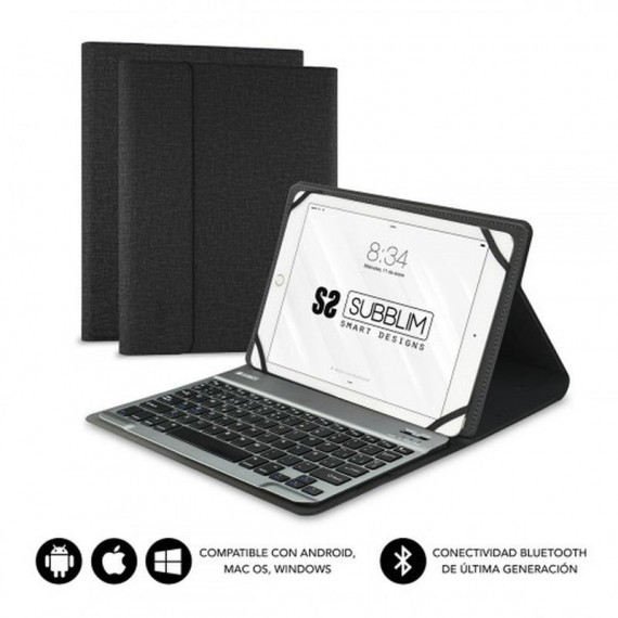 SUBBLIM Funda con Teclado Keytab Pro BLUETOOTH 10,1  10,8 Black