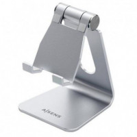 AISENS Soporte Ajustable MS2PXL-092 para Smartphone y Tablet Plata