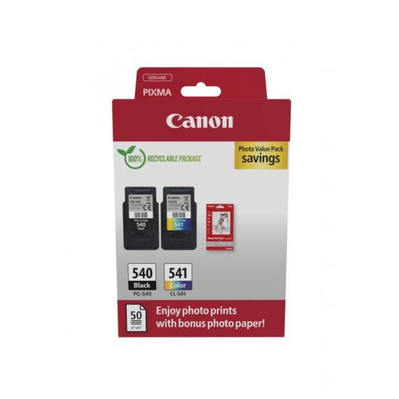 CANON Cartucho Tinta PG-540 + CL-541 + 50H Papel Fotografico