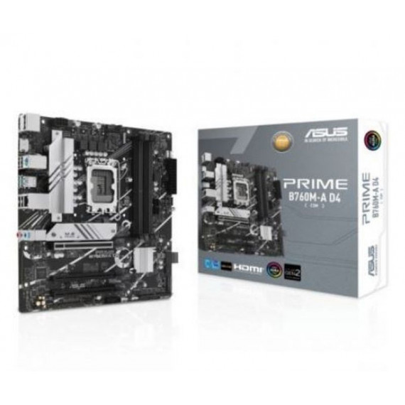 ASUS Placa Base Prime B760M-A D4-CSM LGA1700 Gen 14ª 13ª 12ª/4 X DDR4/1 X Displayport / 2 X HDMI / 2 X M.2 / Matx