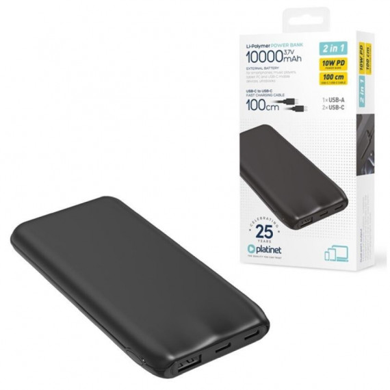 PLATINET Powerbank 10000MAH 37W Negra