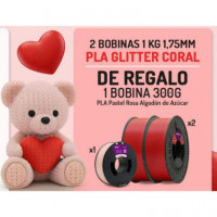 WINKLE Pack San Valentin 2 X Pla-glitter Love Bundle Coral + Regalo (pla Pastel Rosa Algodon de Azucar 300GR)