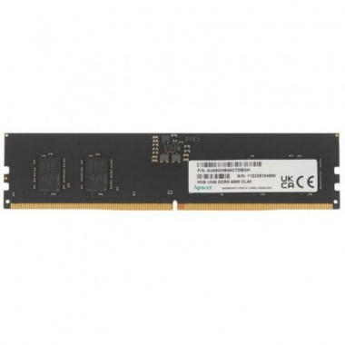 APACER Memoria Ram FL.08G2A.RTH 8GB/ DDR5/ 4800MHZ/ 1.1V/ CL40/ Udimm