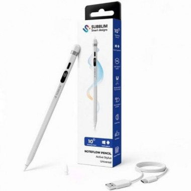 SUBBLIM Lapiz Electromico Noteflow para Android y Windows Blanco
