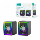 OMEGA Altavoces Pc 2.0 6W Rms Rgb Led USB OGG155