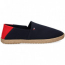Alpargata Talon Rojo Textil Azul  TOMMY HILFIGER