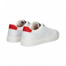 TALON ROJO DEPORTIVO PIEL BLANCO